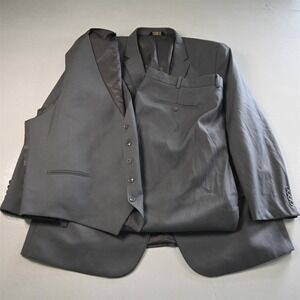 Caravelli 52L 46x30 Light Gray 3 Piece Vest Mens Jacket Pants Suit